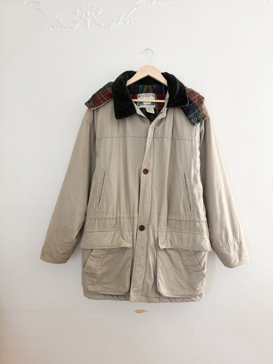 Vintage Plaid Lined Jacket (L)