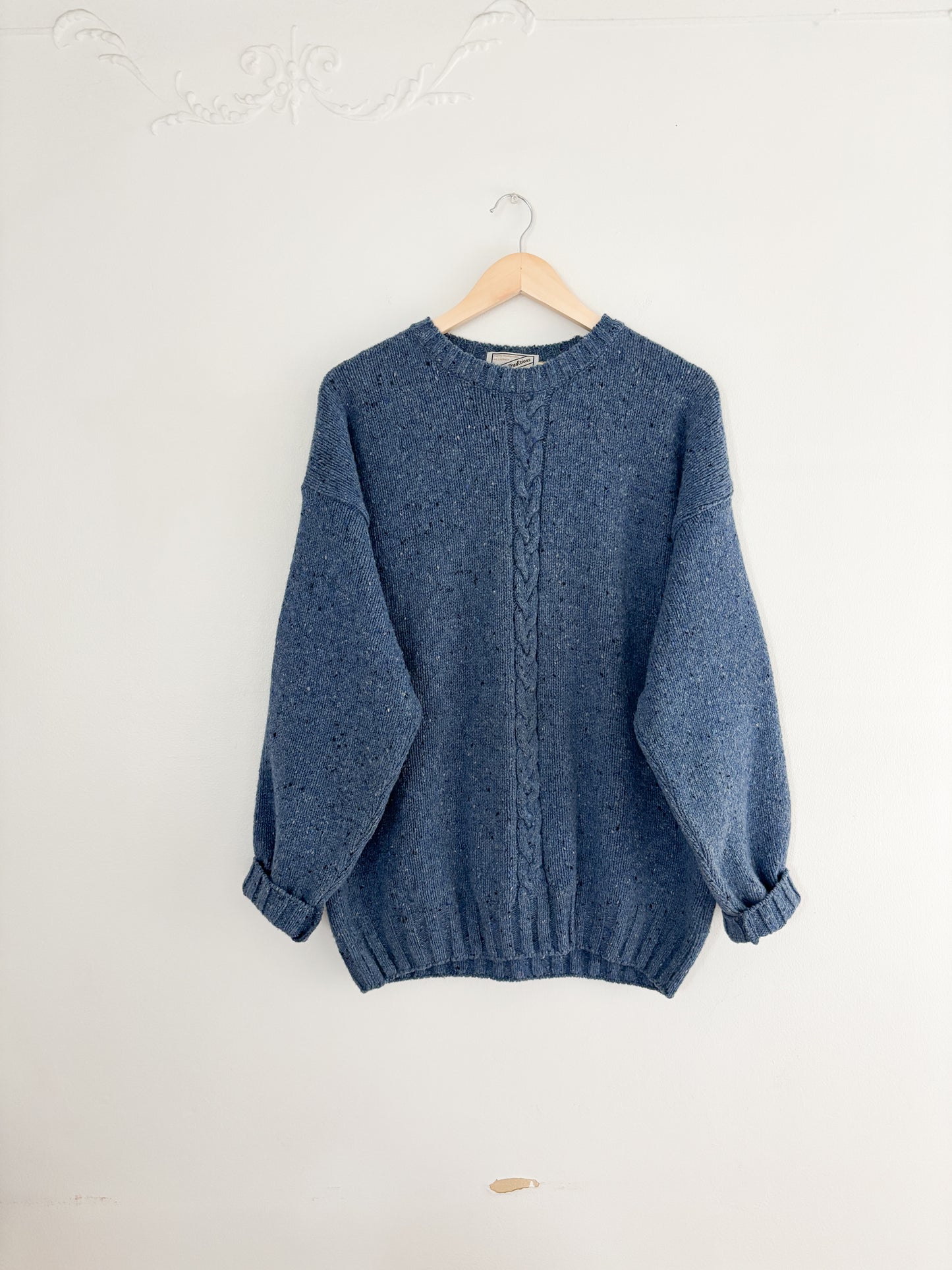 Vintage Blue Wool Speckled Sweater (L)