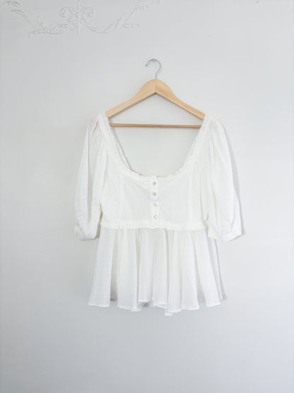NWT Bohme Puff Sleeve Blouse (L)