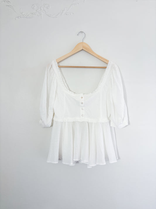 NWT Bohme Puff Sleeve Blouse (L)