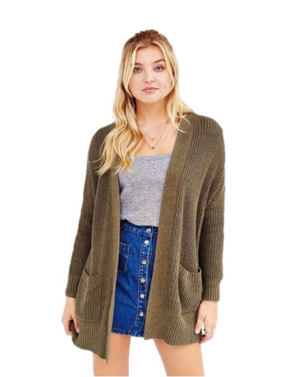 BDG Oversized Blue Open Front Cardigan