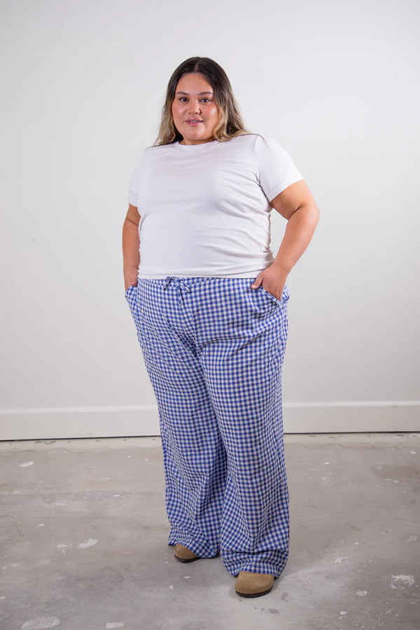 Sanderhaus Blue Gingham Pants (XL)
