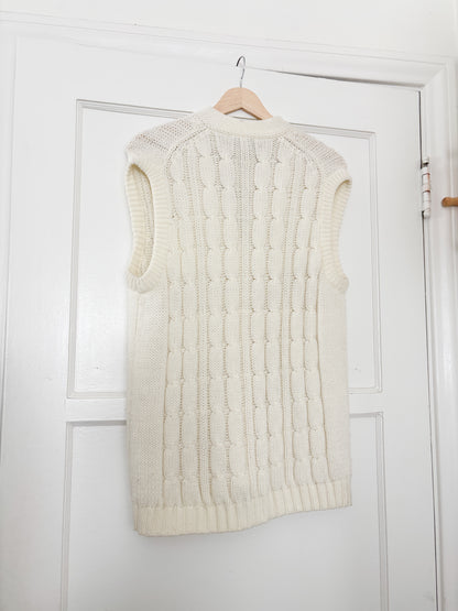 Vintage Cable Knit Vest (L)