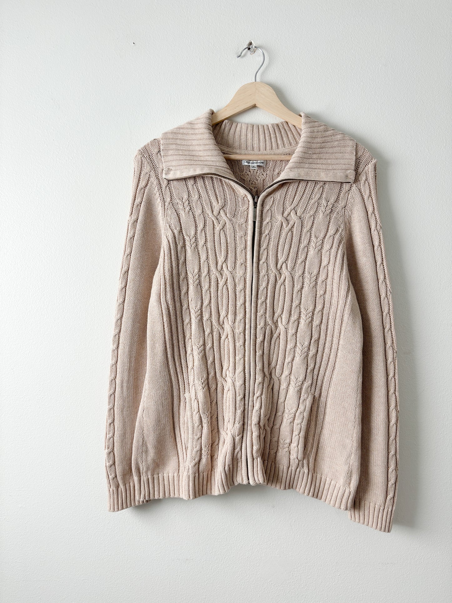 Croft & Barrow Cable Knit Zip up Sweater