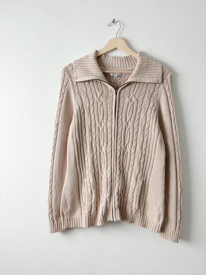 Croft & Barrow Cable Knit Zip up Sweater