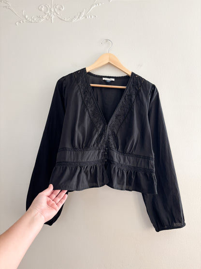 AE Black Cropped Blouse (XL)