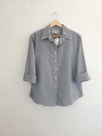 Vintage Lands End Striped Button Up (S/M)