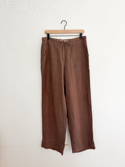 Vintage Brown Linen Pants (30/31”)