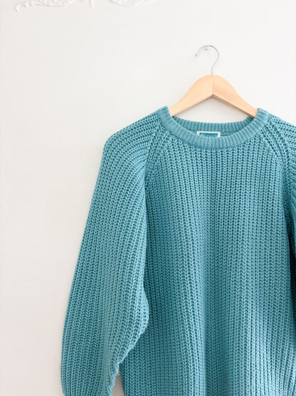 Vintage Teal Knit Sweater (M)
