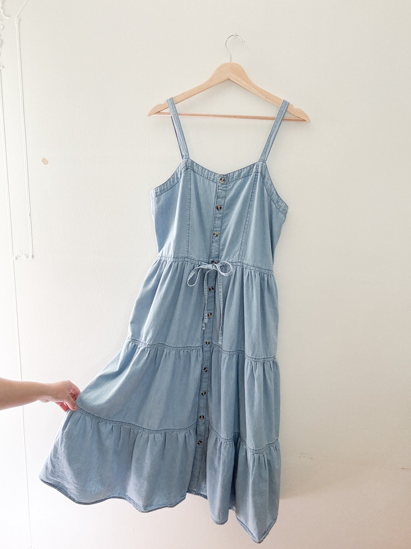 Tiered Chambray Dress (M)