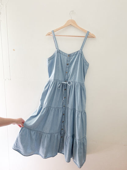 Tiered Chambray Dress (M)