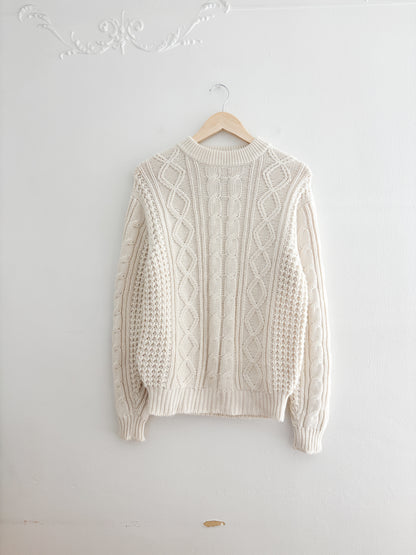 Vintage Cable Knit Sweater (M)