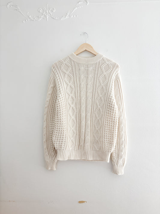 Vintage Cable Knit Sweater (M)