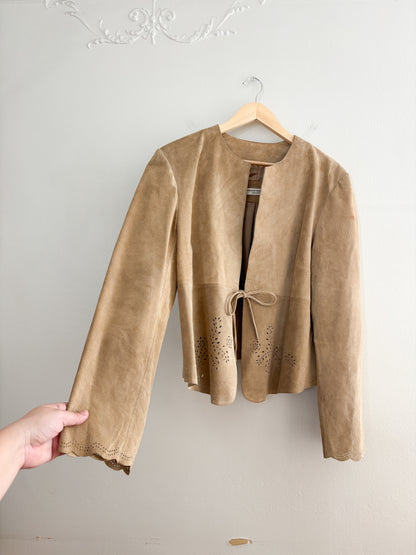 Vintage Valerie Stevens Leather Tie Jacket (L/XL)