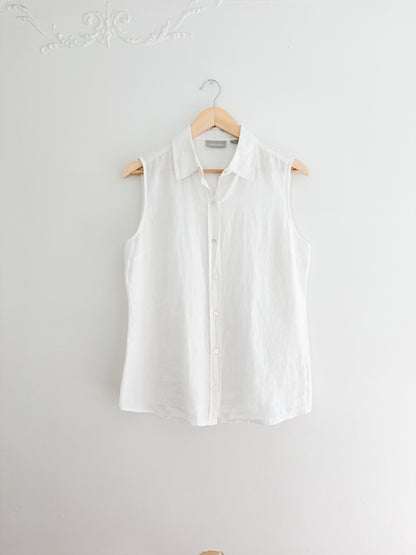Nordstrom linen white tank top (M)