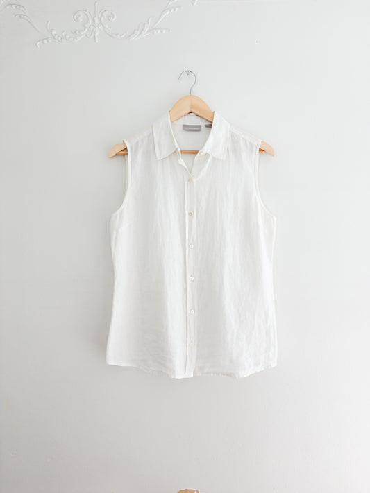 Nordstrom linen white tank top (M)