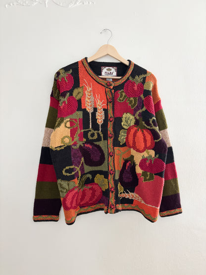 Vintage Fruit Harvest Cardigan (M)