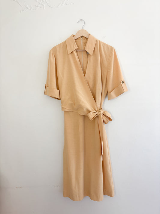 Vintage Yellow Wrap Dress (M/L)