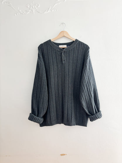 Vintage Bill Blass Henley Sweater (XL)