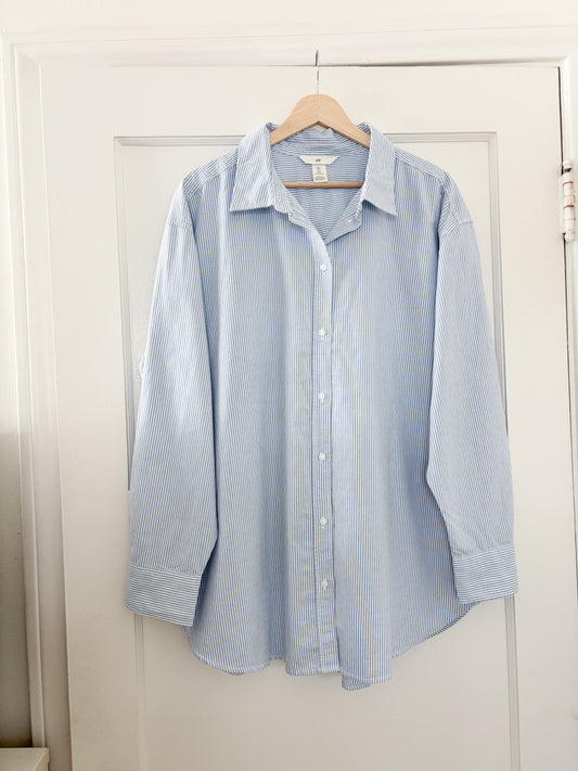 Blue Striped Button Up (L)