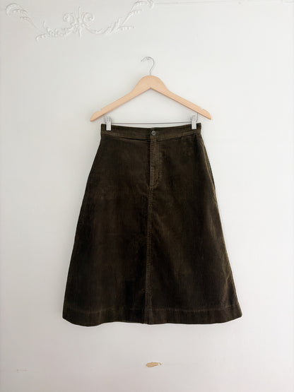 Uniqlo Green Corduroy Skirt (28”)