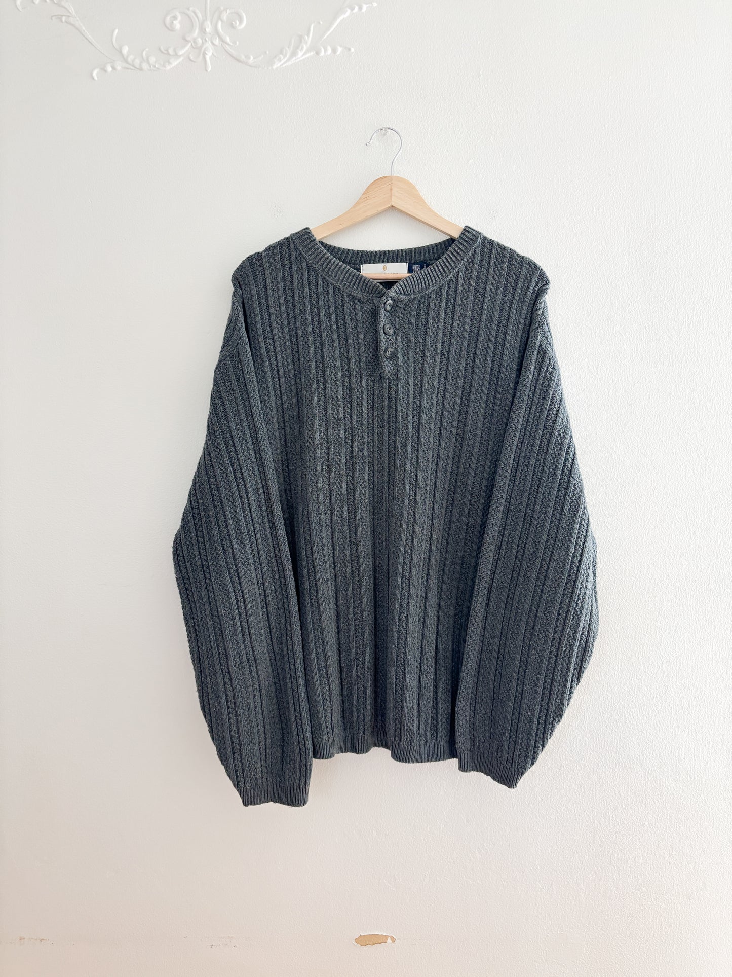 Vintage Bill Blass Henley Sweater (XL)