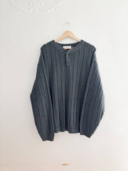 Vintage Bill Blass Henley Sweater (XL)