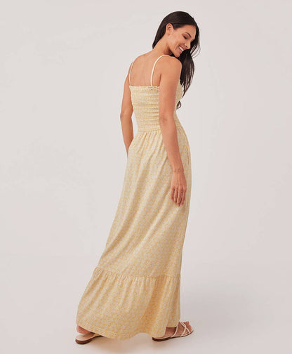 Pact Yellow Floral Maxi Dress