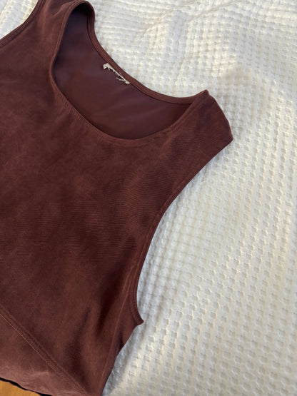 Vintage Faux Suede Brown Maxi