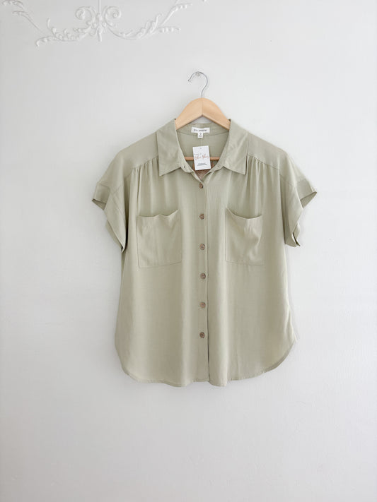 NWT Blu Pepper Sage Button Up (M)