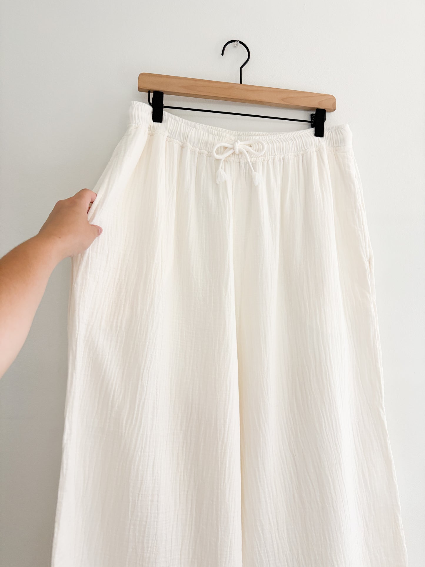 Madewell Gauze Wide Leg Pants (L)