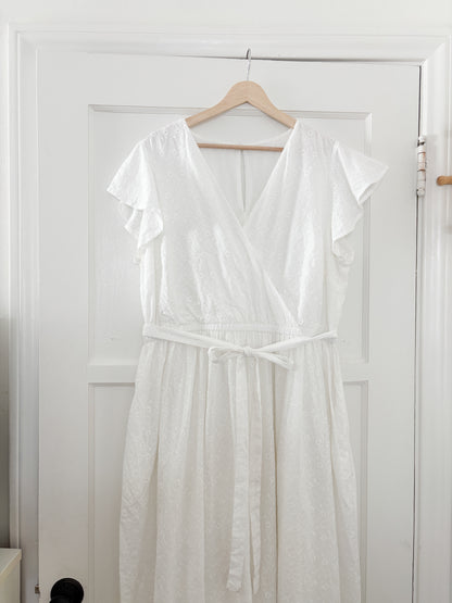 Lane Bryant Flutter Sleeve Eyelet Maxi Dress (L/XL)