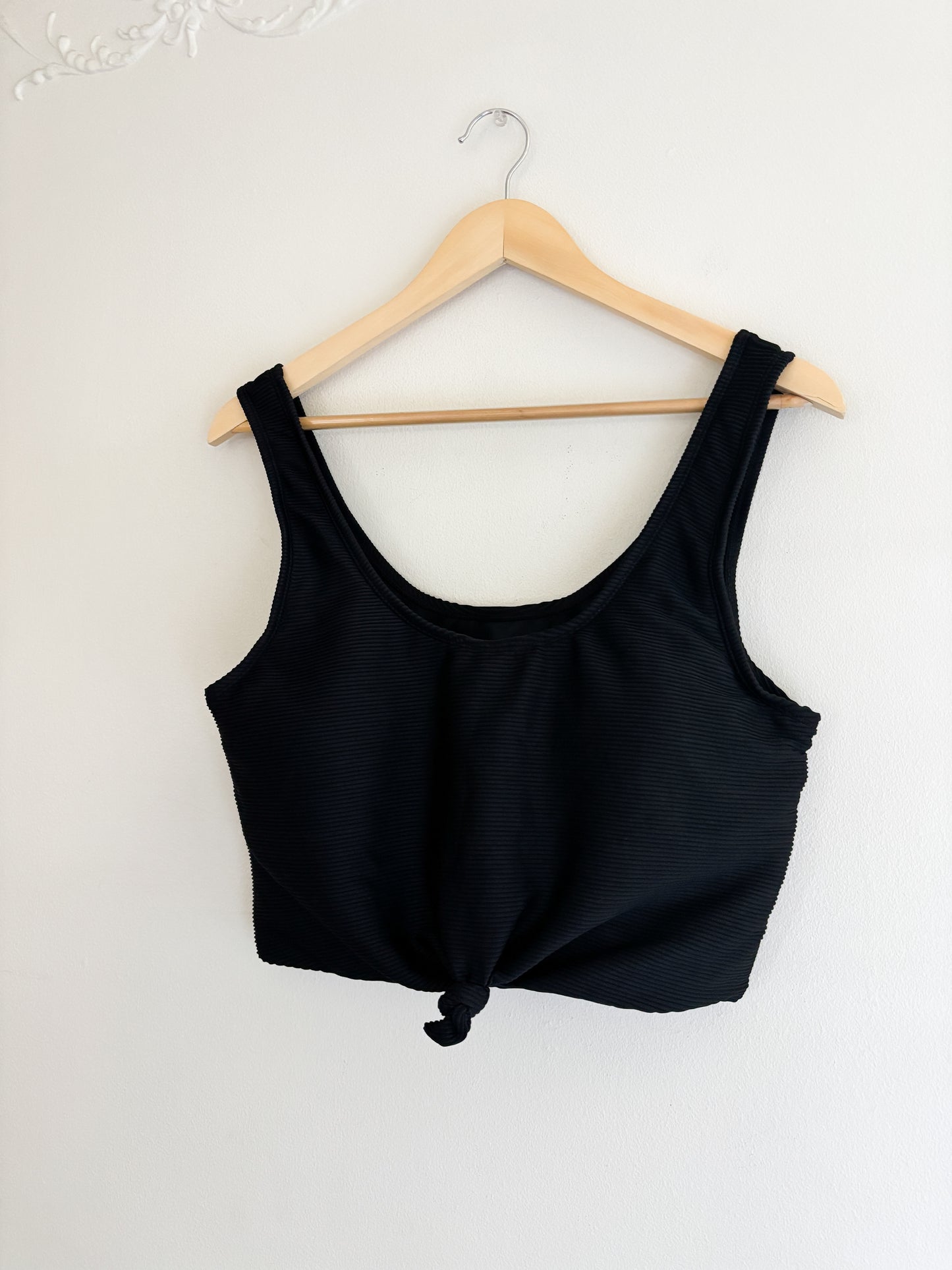 Coral Reef Black Ribbed Swimsuit (XL)