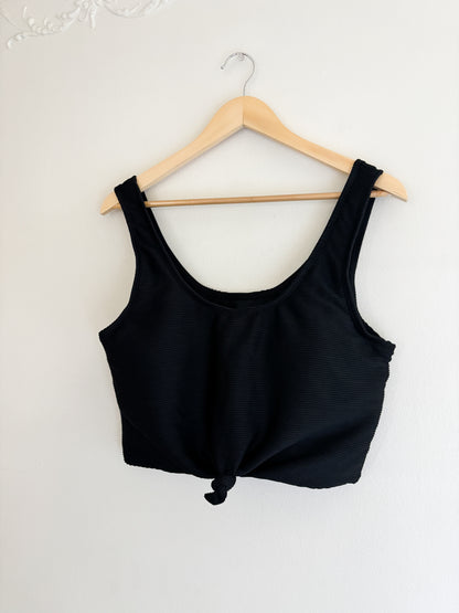 Coral Reef Black Ribbed Swimsuit (XL)