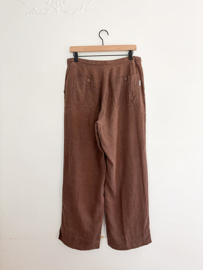 Vintage Brown Linen Pants (30/31”)