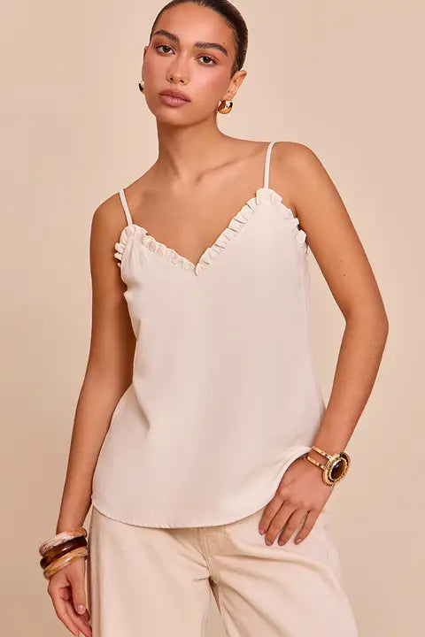 Express ruffle tank top (S)