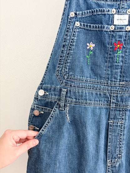 Vintage Calvin Klein Floral Embroidered Overalls (M)