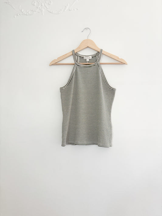 Green Striped Ribbed Tank (S)