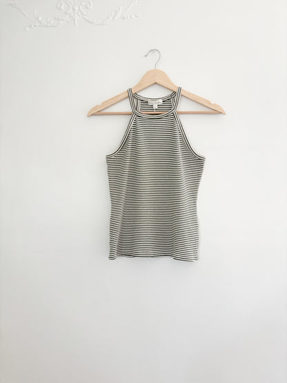 Green Striped Ribbed Tank (S)