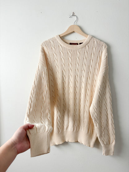 Vintage cream cable knit sweater