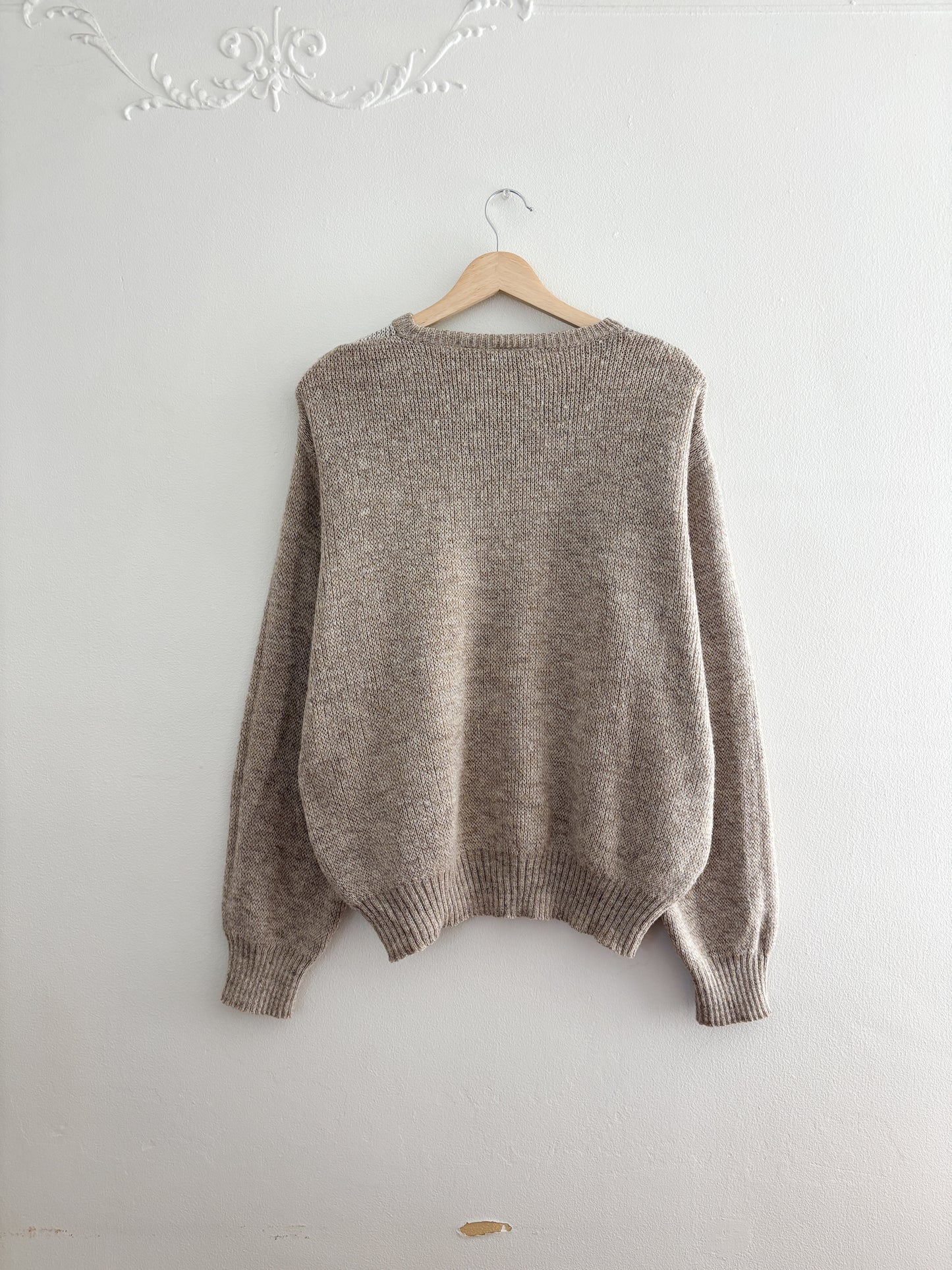 Vintage Wool Blend Patterned Sweater (L)