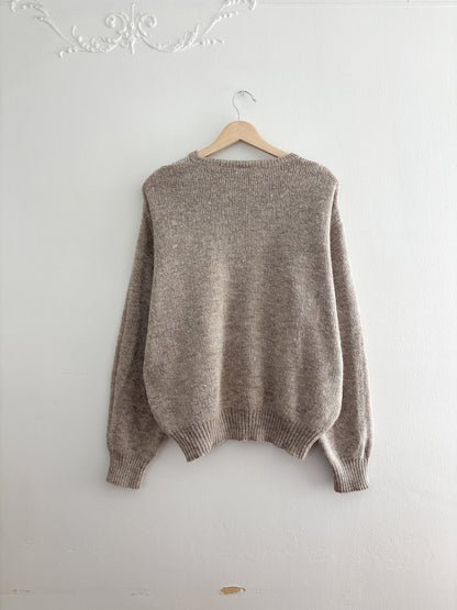 Vintage Wool Blend Patterned Sweater (L)