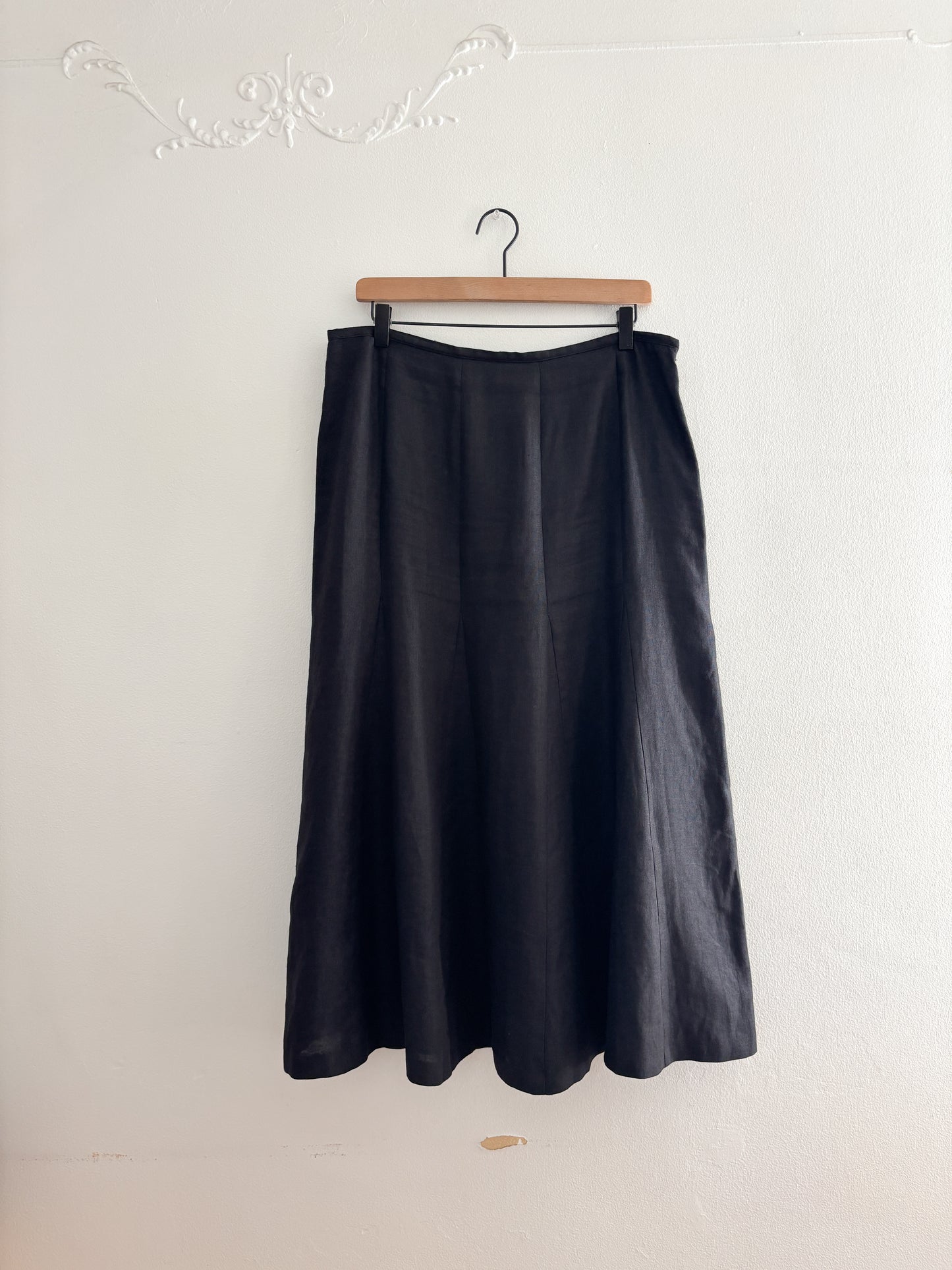 Vintage Talbots Black Irish Linen Skirt (32”)