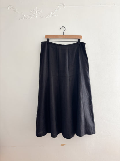 Vintage Talbots Black Irish Linen Skirt (32”)