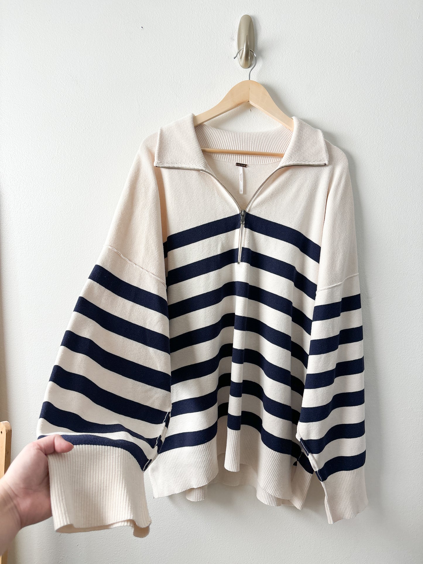 Free People Coastal Striped Quarter Zip