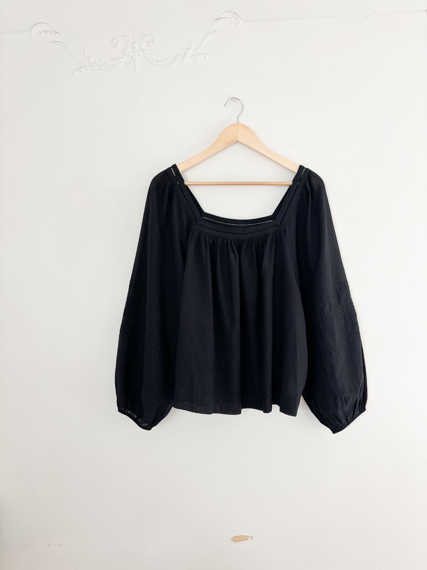 Madewell Black Square Neck Blouse (XL)