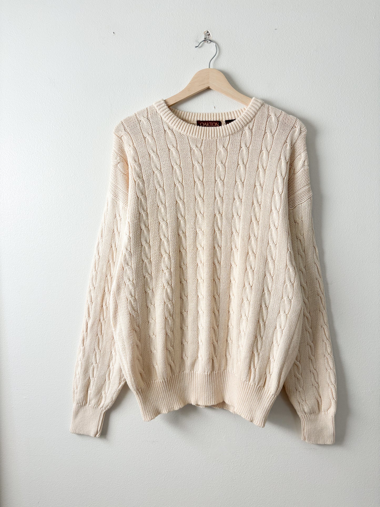Vintage cream cable knit sweater