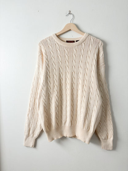 Vintage cream cable knit sweater