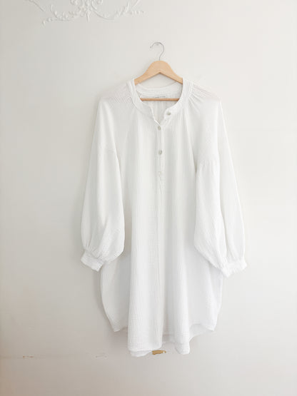 Cotton Gauze White Dress