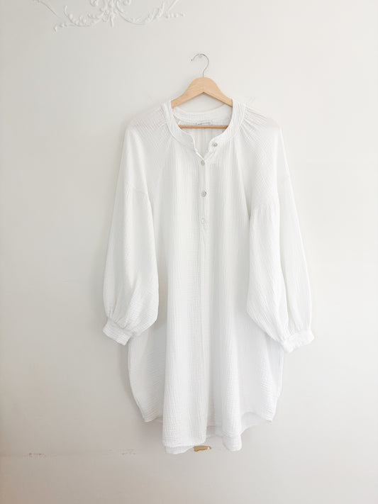 Cotton Gauze White Dress